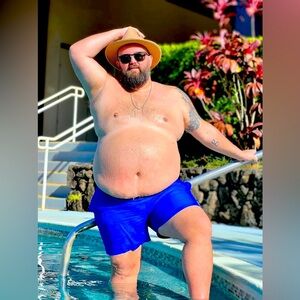 BEAR SKN SWIM - BLUE TRUNK NWOT 6XL